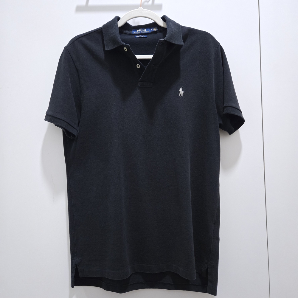Ralph Lauren Men's Black Polo Short Sleeve Collared Shirt
